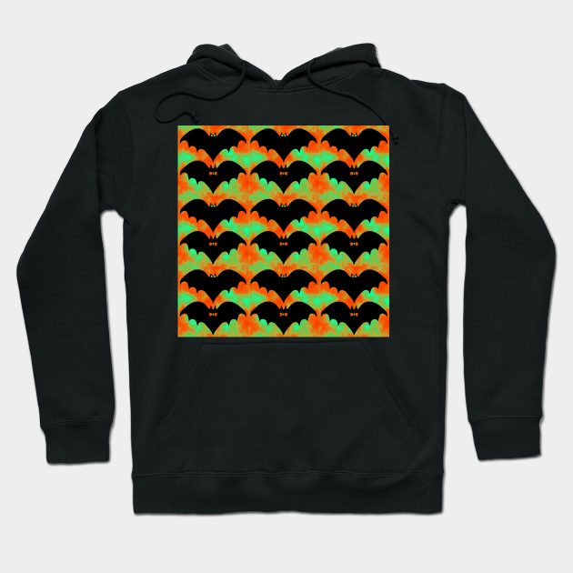 Bats And Bows Orange Green Hoodie by BlakCircleGirl